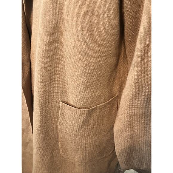 J Crew Juliette Collarless Sweater Blazer •XL•Jacket Cardigan Khaki J6339 Camel - Picture 7 of 10